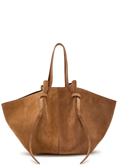 Yuzefi Mochi Large Suede Tote Bag In Brown