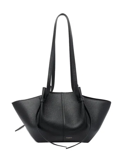 Yuzefi Mochi Pebble-grain Two-strap Shoulder Bag In Black