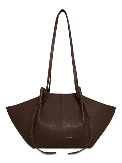Yuzefi Mochi Pebble Grained Leather In Brown