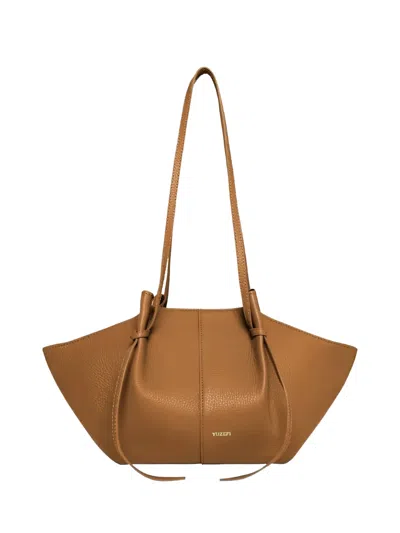 Yuzefi Mochi Pebbled Shoulder Bag In Brown
