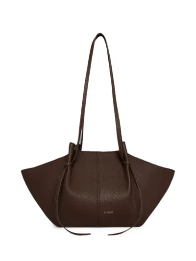 Yuzefi Tote Bag Adjustable Straps Textured Finish In Brown