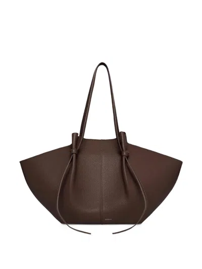 Yuzefi Mochi Pebble-grained Shoulder Bag In Brown