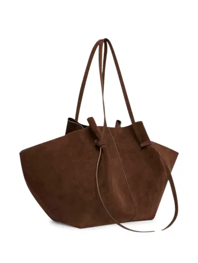 Yuzefi Mochi Pleated Shoulder Bag In Brown