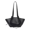 Yuzefi Mochi Pebble-grain Two-strap Shoulder Bag In Black
