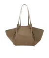 Yuzefi Textured Finish Tote Bag With Double Handles In Brown