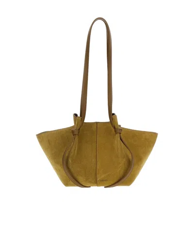Yuzefi Mochi Suede Shoulder Bag In Yellow
