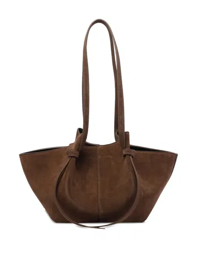 Yuzefi Mochi Suede Shoulder Bag In Brown