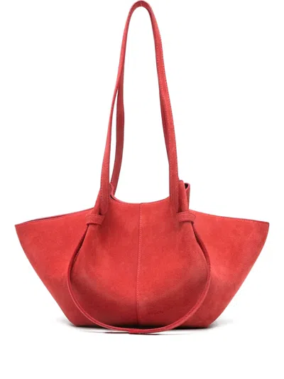 Yuzefi Mochi Suede Shoulder Bag In Red