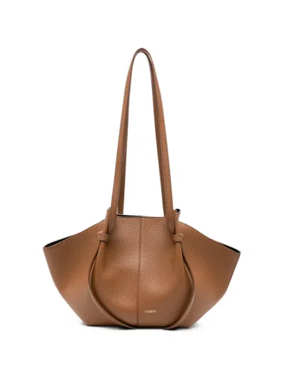 Yuzefi Mochi Shoulder Tote Bag Knot Detail In Brown