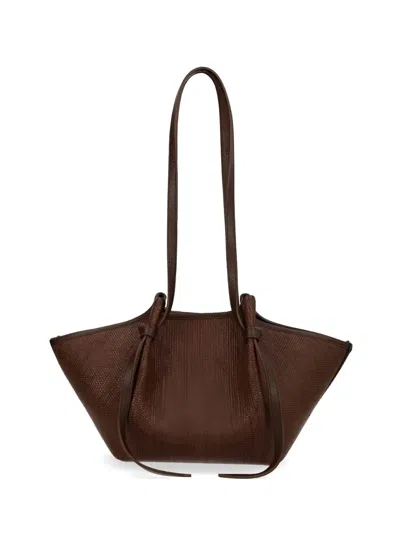 Yuzefi Mochi Woven Raffia Tote Bag In Brown