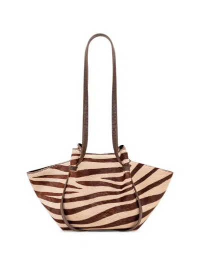 Yuzefi Mochi Zebra-print Shoulder Bag In White