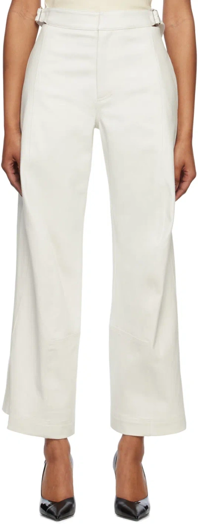 Yuzefi Off-white Bent Knee Denim Trousers In Off White