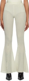 Yuzefi Off-white Flared Trousers In Cream