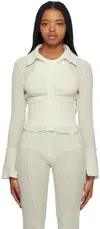 Yuzefi Off-white Gathered Shirt In Cream
