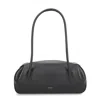 Yuzefi Shoulder Bag Long Handles Structured Shape Textured In Black