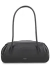 Yuzefi Shoulder Bag Long Handles Structured Shape Textured In Black