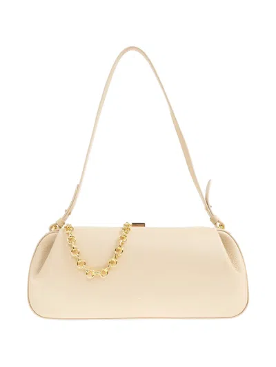 Yuzefi Oyster Chain-detail Grained-leather Tote Bag In Neutral