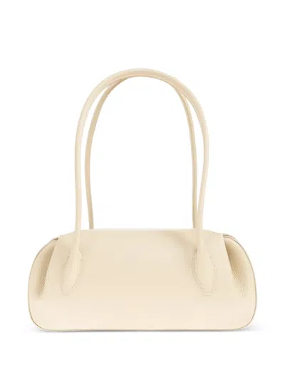 Yuzefi Oyster Leather Shoulder Bag In Neutral
