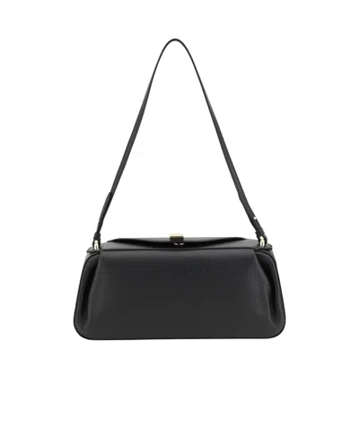 Yuzefi Oyster Logo Printed Shoulder Bag In Black