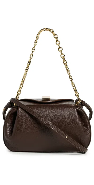Yuzefi Oyster Mini Clutch Espresso In Brown