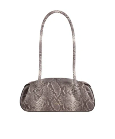 Yuzefi Oyster Mini Shoulder Bag - Embossed Ash Snake Cowhide Leather In Multi