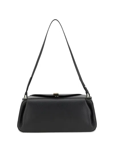 Yuzefi Oyster Pebble-grain Shoulder Bag In Purple