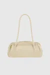 Yuzefi Shoulder Bag Long Handles Rectangular Design In Nude