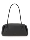 Yuzefi Structured Pebbled Texture Shoulder Bag In Black