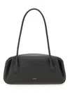 Yuzefi Structured Pebbled Texture Shoulder Bag In Black