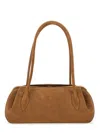 Yuzefi Long Handle Rectangular Shape Suede Finish Shoulder Bag In Brown