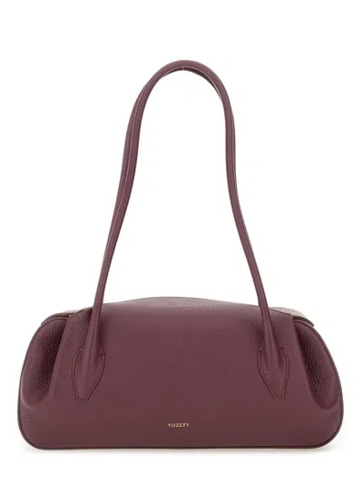 Yuzefi Oyster Shoulder Bag In Burgundy
