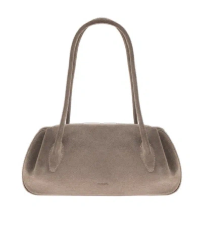 Yuzefi Oyster Shoulder Bag In Gray