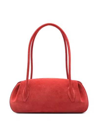 Yuzefi Oyster Suede Shoulder Bag In Red