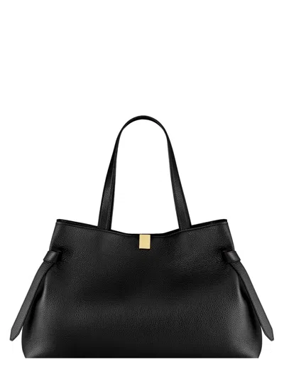 Yuzefi Pebbled Leather Tote Bag In Black