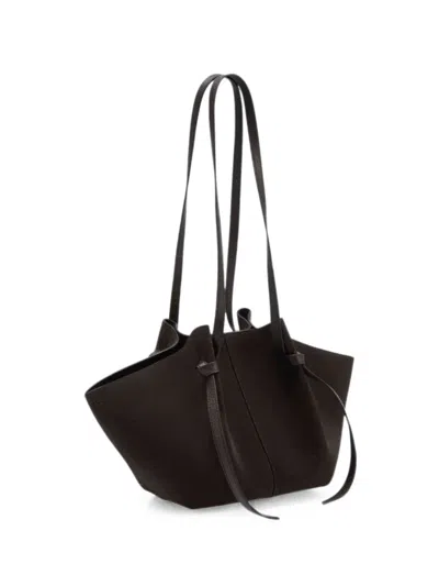 Yuzefi Pleated Mochi Shoulder Bag In Brown