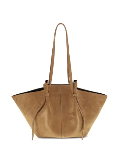 YUZEFI PLEATED SUEDE SHOULDER BAG