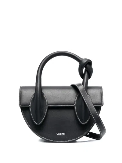 Yuzefi Pretzel Mini Tote Bag In Black