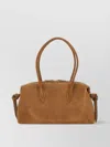 Yuzefi Rectangular Suede Double Handles Shoulder Bag