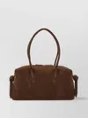 Yuzefi Rectangular Suede Shoulder Bag With Detachable Strap