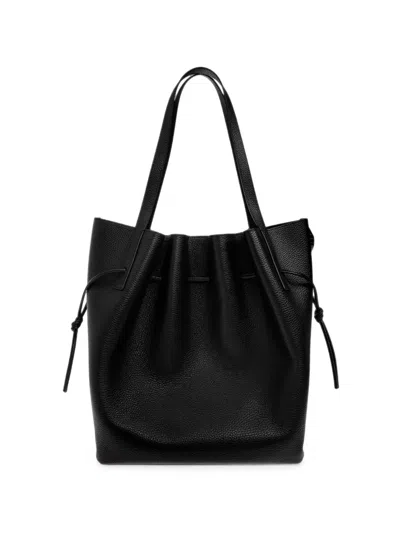 Yuzefi Scallop Pebble-grain Leather Tote Bag In Red