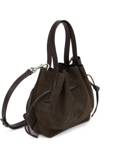 Yuzefi Scallop Suede Tote Bag In Brown