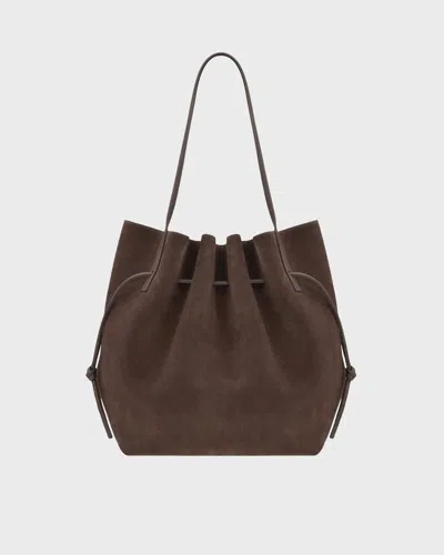 Yuzefi Scallop-tote-suede In Brun