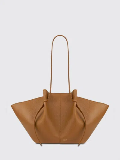 Yuzefi Large Mochi Hammered Leather Bag In Brown