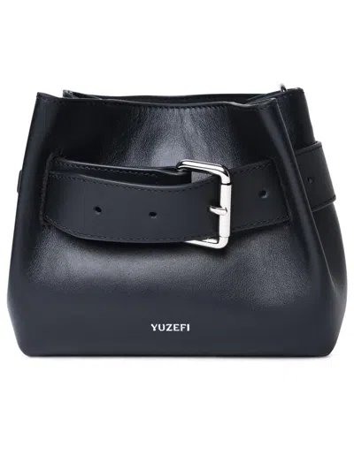 Yuzefi Shroom Leather Crossbody Bag In Black