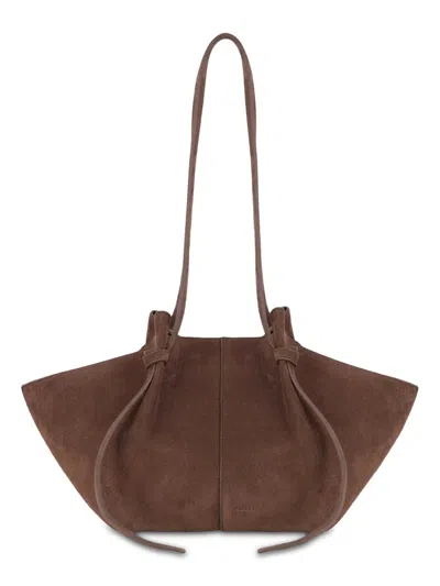 Yuzefi Small Mochi Sculptural Winged Bag In Brown
