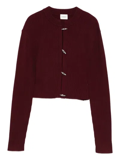 Yuzefi Stella Cardigan In Burgundy