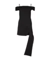 Yuzefi Black Strap Detailed Mini Dress In Black