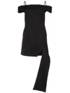 Yuzefi Black Strap Detailed Mini Dress In Black
