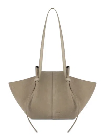 Yuzefi Structured Suede Tote Bag In Nude