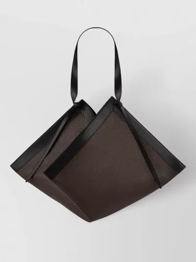 Yuzefi Structured Tote Bag Material Size Strap In Black